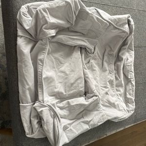 Brand new my first anywhere chair cover. Light grey suede